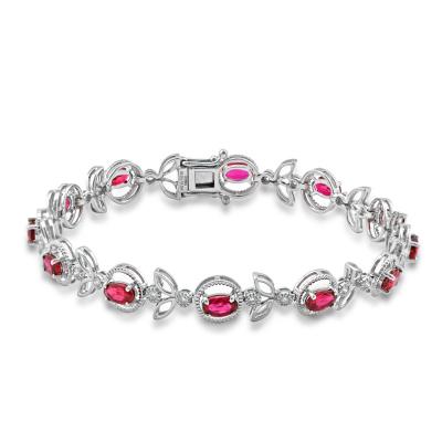 China Elegant White Gold Diamond And Ruby 18k Ladies Bracelet FASHIONABLE for sale