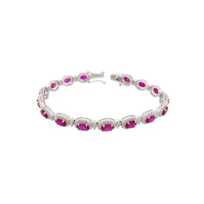 China Gorgeous 18k White Gold, Diamond And Ruby Bracelet for sale