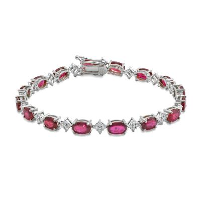 China Fashionable Jewelry 18 Carat White Gold, Diamond And Ruby Bracelet for sale