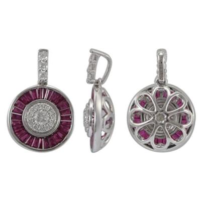 China CLASSIQUE 18k white gold with Ruby and Diamond Pendant for the necklace for sale