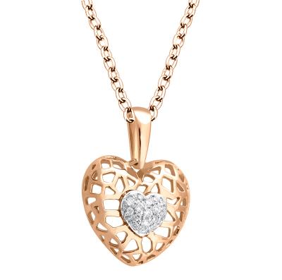 China Custom CLASSIC 14 Carat Rose Gold and Diamond Pendant For Necklace for sale