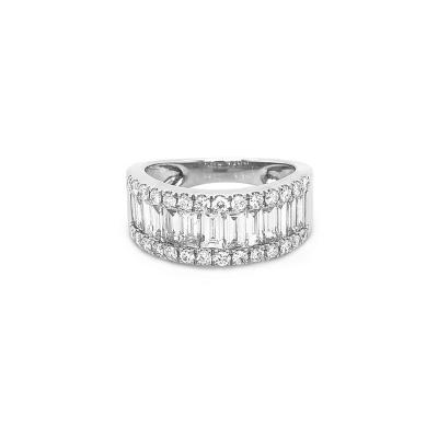 China CLASSIC Daily Wear Gift 18K White Gold Simple Elegant Natural Diamond Ring for sale