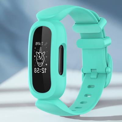 China Protector Cover Silicone Watch Case With Smart Wristband Integration Replacement Strap For Fitbit Ace Band 3 for sale