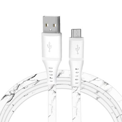 China Laptop Marble Usb Cable Flat Usb Cable Micro Usb Data Cable For Android for sale