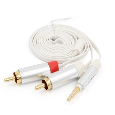 China AUX audio. DVD Player High Fidelity Stereo Cable 3.5mm to 2 RCA Jack Male to Male Audio Extension Cable for Sound MP3 CD Speaker DVD for sale