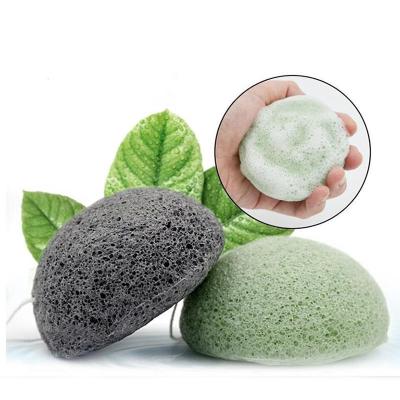 China Natural Natural Mini Bamboo Charcoal Fiber Green konjac sponge for all skin hypoallergenic cleansing for sale