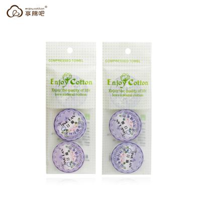 China High quality disposable compressed towel compressed with natural cotton material magic coin compressed tissues for sale