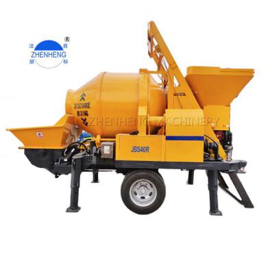 China Factory Mini Portable Hydraulic Trailer C3 Jbt40 Small Diesel Mobile Concrete Mixer With Pump Pumping And Mixing Machine Combination for sale