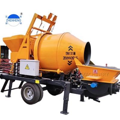 China 40m3/h Trailer Forced Portable Mini Concrete Pumping Diesel Mobile Small Stationary Concrete Mixer With Pump Machine And Concrete Pumps for sale