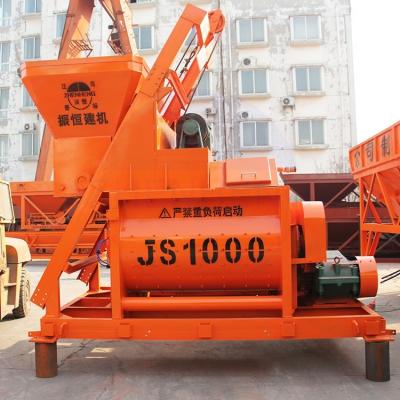 China Construction Industry Fixed Js1000 Js1500 Js2000 Concrete Mixer Mixing Machine Small Concrete Mixer With Hopper Lifting For Concrete Batching Plant for sale