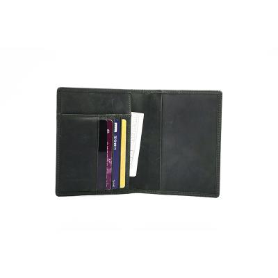 China New Design Crazy Horse Passport Holder Good Quality Leather RFID Slim Leather Checkbook Holder for sale