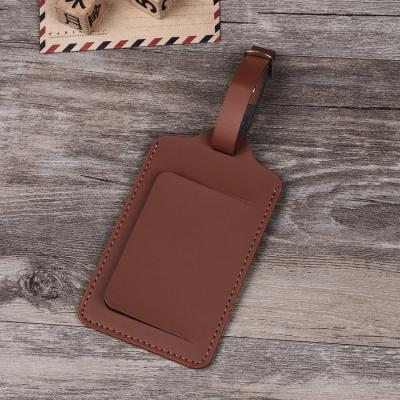 China Custom Logo Eco Friendly PU Leather Luggage Tag Waterproof Faux PU Luggage Tag Design Customized Material Customized Tag for sale