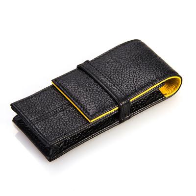 China Small Pebble Genuine Leather Small Case Black Pebble Small Case for sale