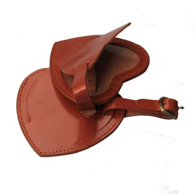 China Durable Love Heart Shape Genuine Leather Travel Luggage Tag for sale