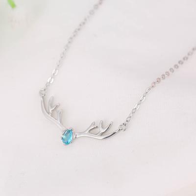 China Fashionable Silver Jewelry Necklace Female Deer Necklace S925 Sterling Silver Necklace Women Bride Gifts for sale