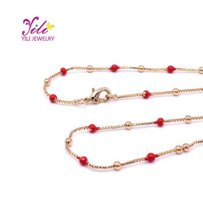 China Religious Popular Bright Red Color Stick On Fashion Chain Necklaces For Gifts 95349 for sale