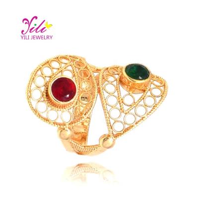 China Best Exquisite Appearance Hollow Big Selling 18k Gemstone Rings Gold Jewelry Women Rings for sale