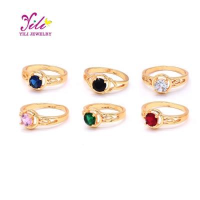 China 2020 TRENDY Minimalist Style Gold Plated Stone Fashion Engagement Rings Single Women for sale