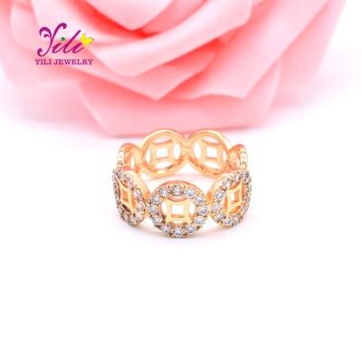 China Exquisite Appearance Rings Latest Jewelry Coin Designs Women Gold Jewelry Rings Jewelry Wholesale (E56139) for sale