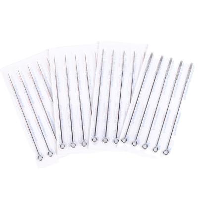 China 50pcs Permanent Makeup Disposable Manual Needles 0.30mm 5RM 7RM 9RM 11RM 13RM 15RM Stainless Tattoo Needle for sale