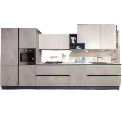 China Modern Small Size Modular Gray Kitchen Cupboard Set Gray Glossy Kitchen Cabinet Sets Made in China for sale