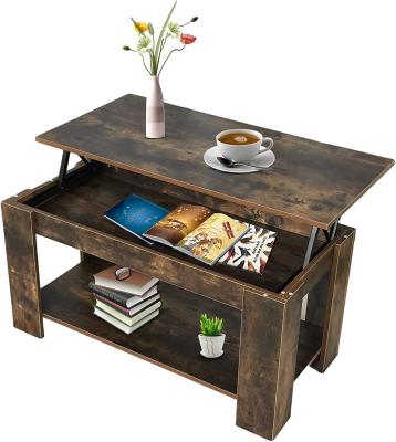 China Adjustable Home Lift Top (Other) Coffee Table With Hidden Compartment And Storage Shelf Raisable Table Top For Living Room Reception Room for sale