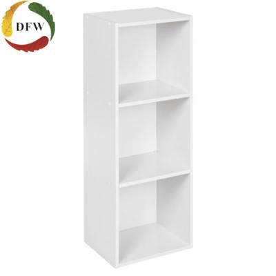 China High Quality Adjustable Bookshelf Bookcase 3 Tiers Modern Wooden MDF Bookcases for sale