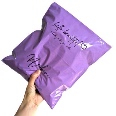 China Strong Adhesive Customized Purple Recycled Printed Poly Mailing Bag Mailers For Clothes for sale