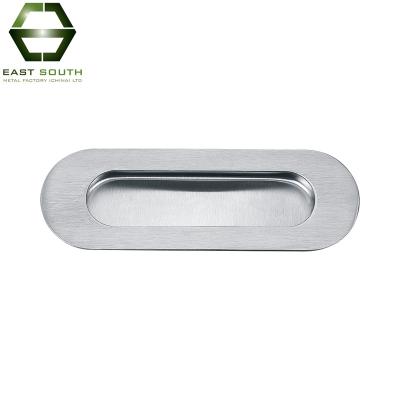 China Newest Traditional Design Traditional 316 Satin Stainless Steel Oval Flush Pull Handle For Door for sale