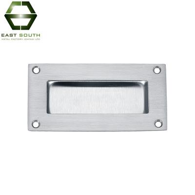 China Traditional Custom Single Satin / Polished 304 Stainless Steel Rectangular Flush Pull Handle For Door for sale