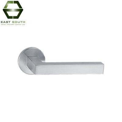 China Moq Traditional Durable Low Satin Stainless Steel Solid Lever Handle For Timber Door for sale