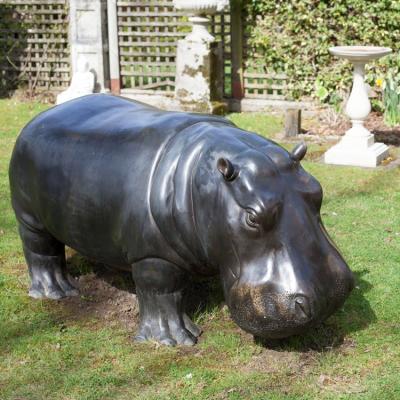 China China Outdoor Decorative Animal Statue Life Size Bronze Hippopotamus Sculpture for sale