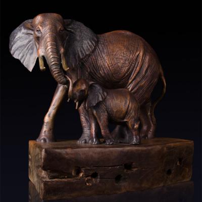 China China Big In Stock Whole Sale Artwork Small Size Bronze Elephant Sculpture For Home Office Ornament for sale