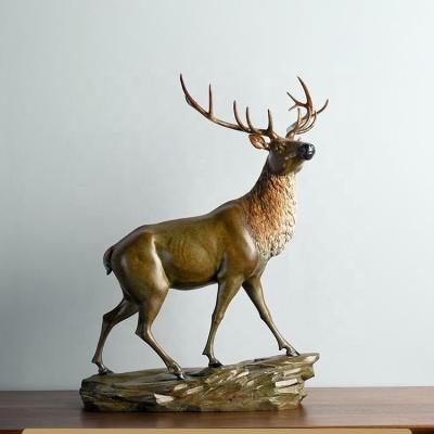 China Europe Bronze Artwork For Home Decoration Bronze Deer Statue for sale