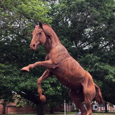 China Europe metal casting statue corten steel iron horse sculpture for sale