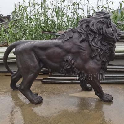 China China Life Size Pair Of Metal Statue Animal Garden Lion Bronze Sculpture For Main Entrance Decoration for sale