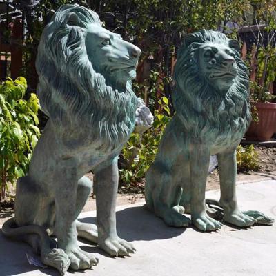 China China Factory Custom Animal Craft Sculpture Outdoor Bronze Metal Lion Sculptures for sale