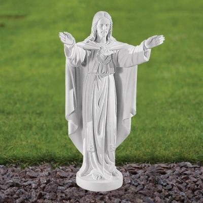 China Garden Traditional Church Stone Jesus Decorative Handmade White Marble Statue for sale