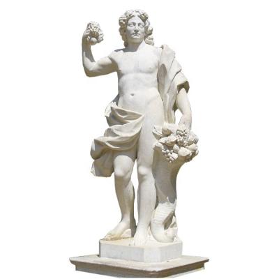 China Modern Famous Modern Life Size Marble Outdoor Classic Male Bacchus Sculpture White Garden Statue in White for sale