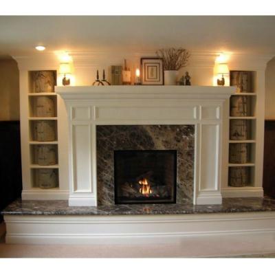 China Hand carved hot sale morden white marble stone column indoor fireplace mantel used home ornament for sale