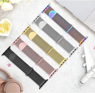 China Fashion In Milan Strap For iPhone Watch Band Ultra 45mm 44mm 41mm 40mm Metal Stainless Steel Buckle Magnetic Band Iwatch 8 Dual Se 7 6 for sale