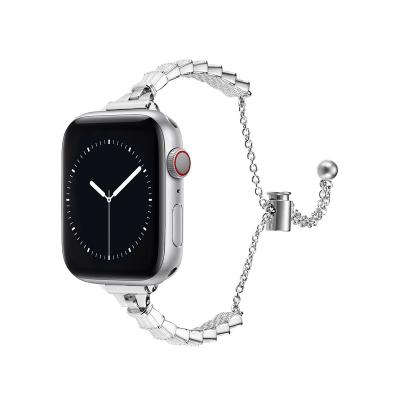 China Fashion Suitable For iPhone Watch iWatch Stainless Steel Shell Crystal Inlaid Universal Watch Strap For iWatch Band 38mm 40mm 41 45mm for sale