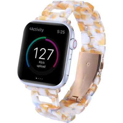 China Fashion Resin Strap For iPhone Watch Band 40mm 44mm 41mm 45mm 38mm 42mm Plastic 40mm Strap IWatch Series 3 4 5 6 Se Band 7 8 for sale