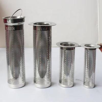 China Custom Kinds Filtration Industry Stainless Steel Mesh Filter Screen Round Tube Wire Perforated Tube Filter Cylinder for sale