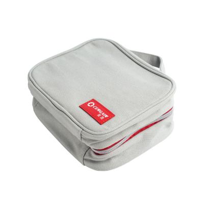 China China Korean High Quality Travel Style Makeup Clear Canvas Small Portable Travel Bag With Zipper for sale