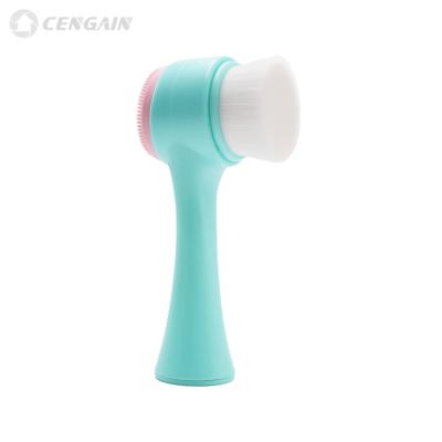 China New Factory Direct Silicone 3D Face Wash Brush Double Sided Soft Hair Standing Cleaning Instrument for sale