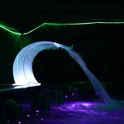 China Moon Acrylic Decorative Waterfall Outdoor Acrylic Spa Landscaping Swimming Pool Waterfall for sale