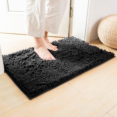 China Washable Water Soaking Chenille Strong Chenille Factory Price Pile Medium Size Bathroom Rug for sale