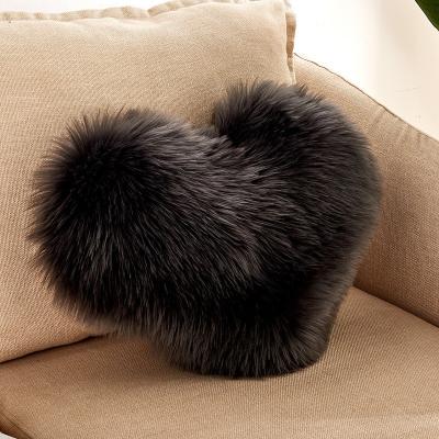 China 2021 Customized Reversible Faux Fur Rabbit Throw Pillow For Living Room for sale