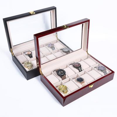 China Luxury 12 Slots Painting Watch Box Wooden Watch Box Watch Storage Luminous Wooden Display Box Watch Storage Display for sale